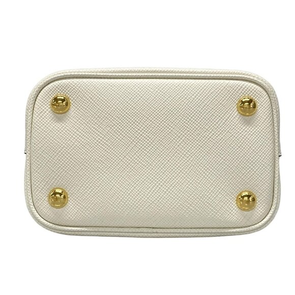 Auth PRADA Pannier Small 1BA217 White Saffiano Leather - Handbag - Picture 5 of 16